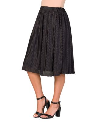 Women's Elegant Pleated Elastic Waist Party Midi Skirt
