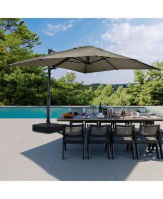10x13 ft. 360° Rotation Cantilever Patio Umbrella with BaseandLED Light