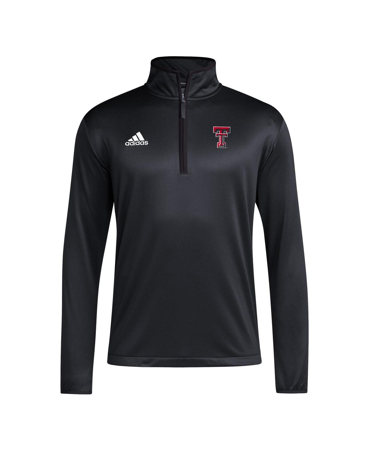 Adidas Men'sTexas Tech Red Raiders 2024 Coaches Sidelines Aeroready Quarter-Zip Jacket - Black