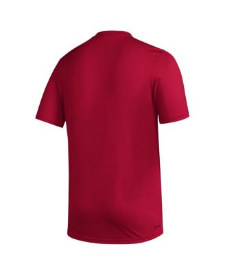 Men's Crimson Indiana Hoosiers Primary Locker Logo Pre-Game AEROREADY T-Shirt