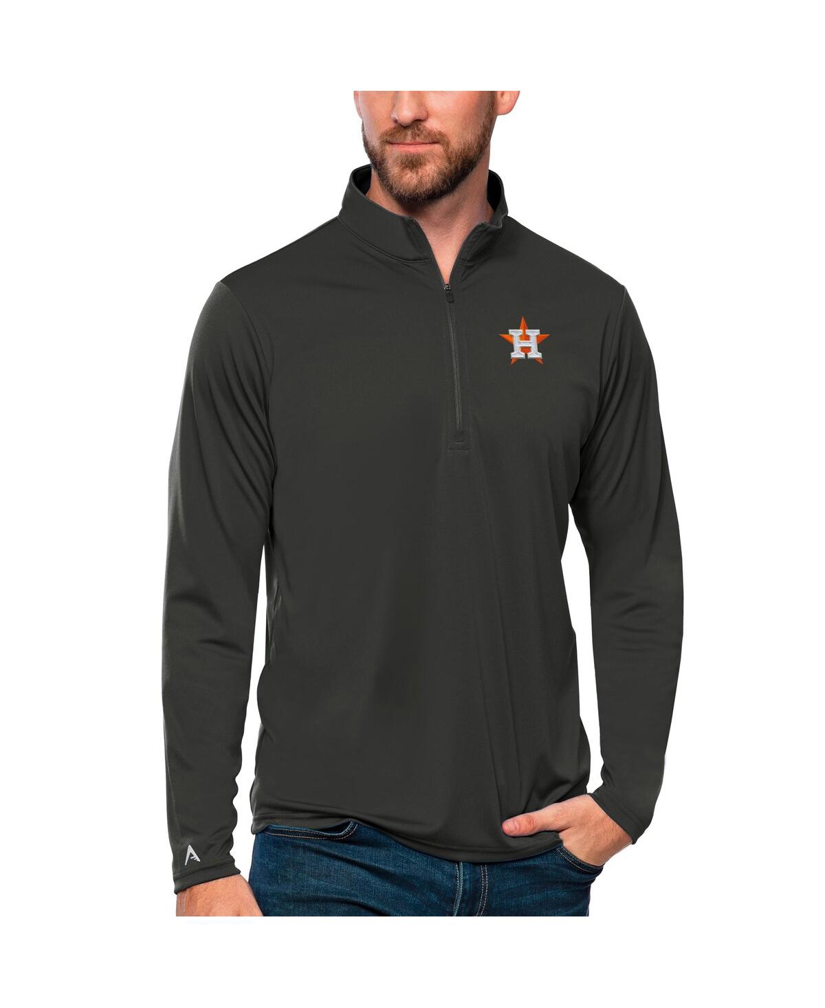 Men's Charcoal Houston Astros Tribute Quarter-Zip Pullover Top - Charcoal