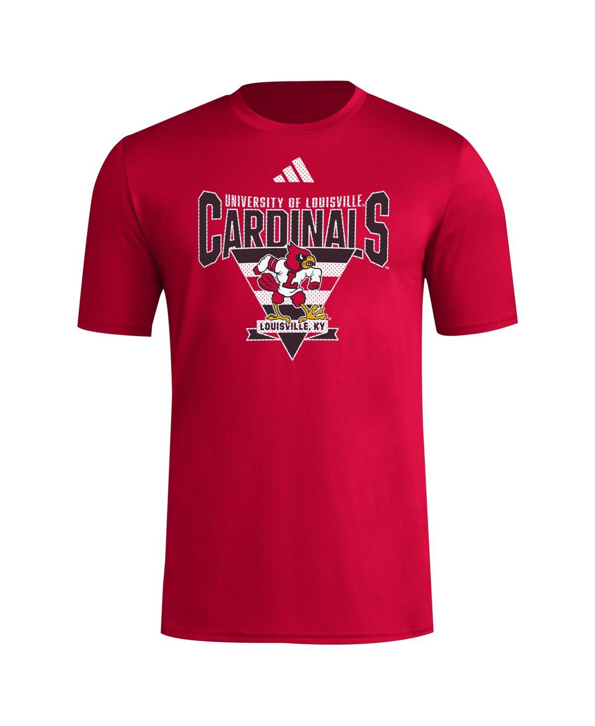 Adidas Men'sLouisville Cardinals 2024 Locker Trilateral Pre-Game T-Shirt - Red