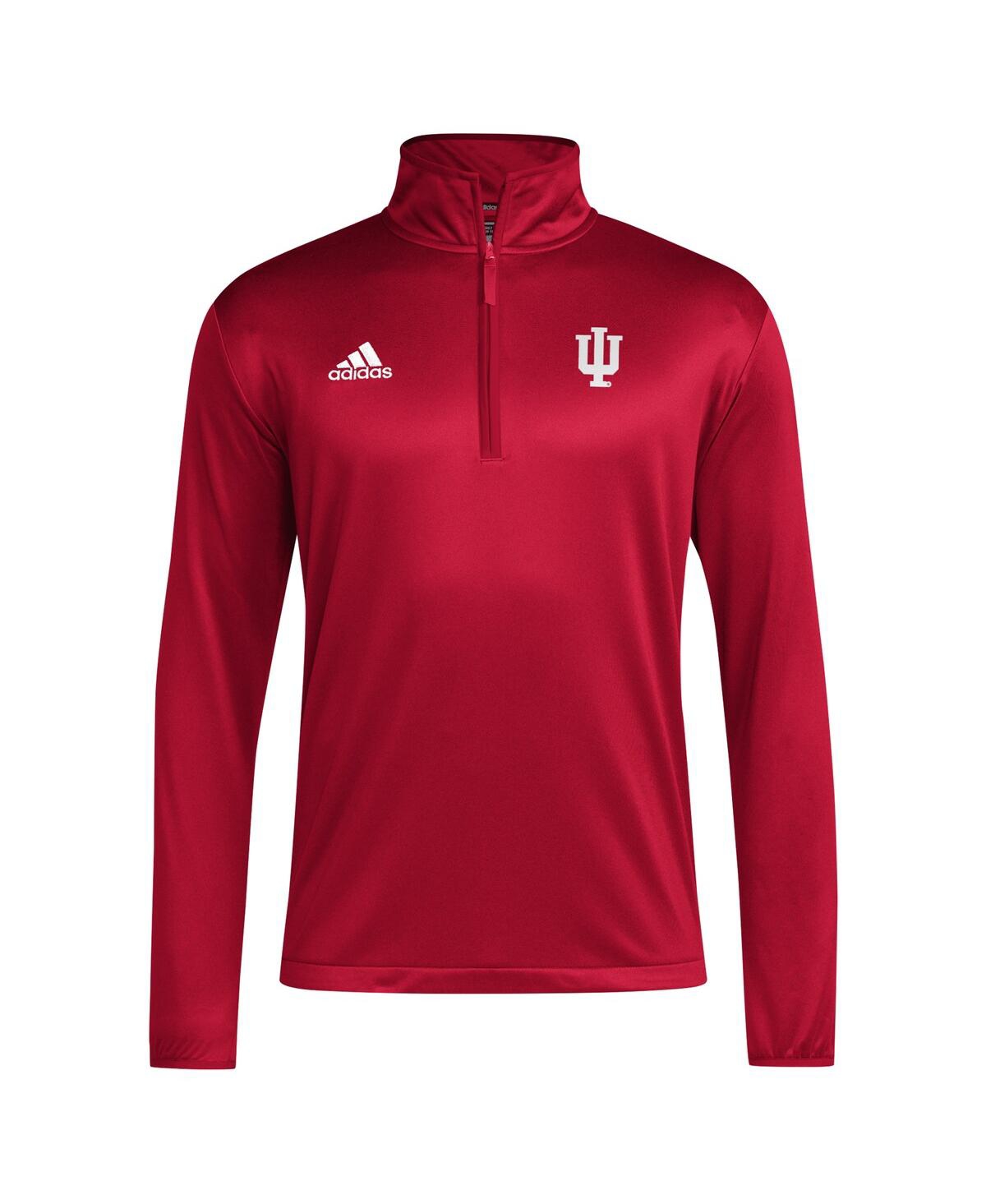 Adidas Men'sIndiana Hoosiers Coaches Sideline Quarter-Zip Top - Crimson