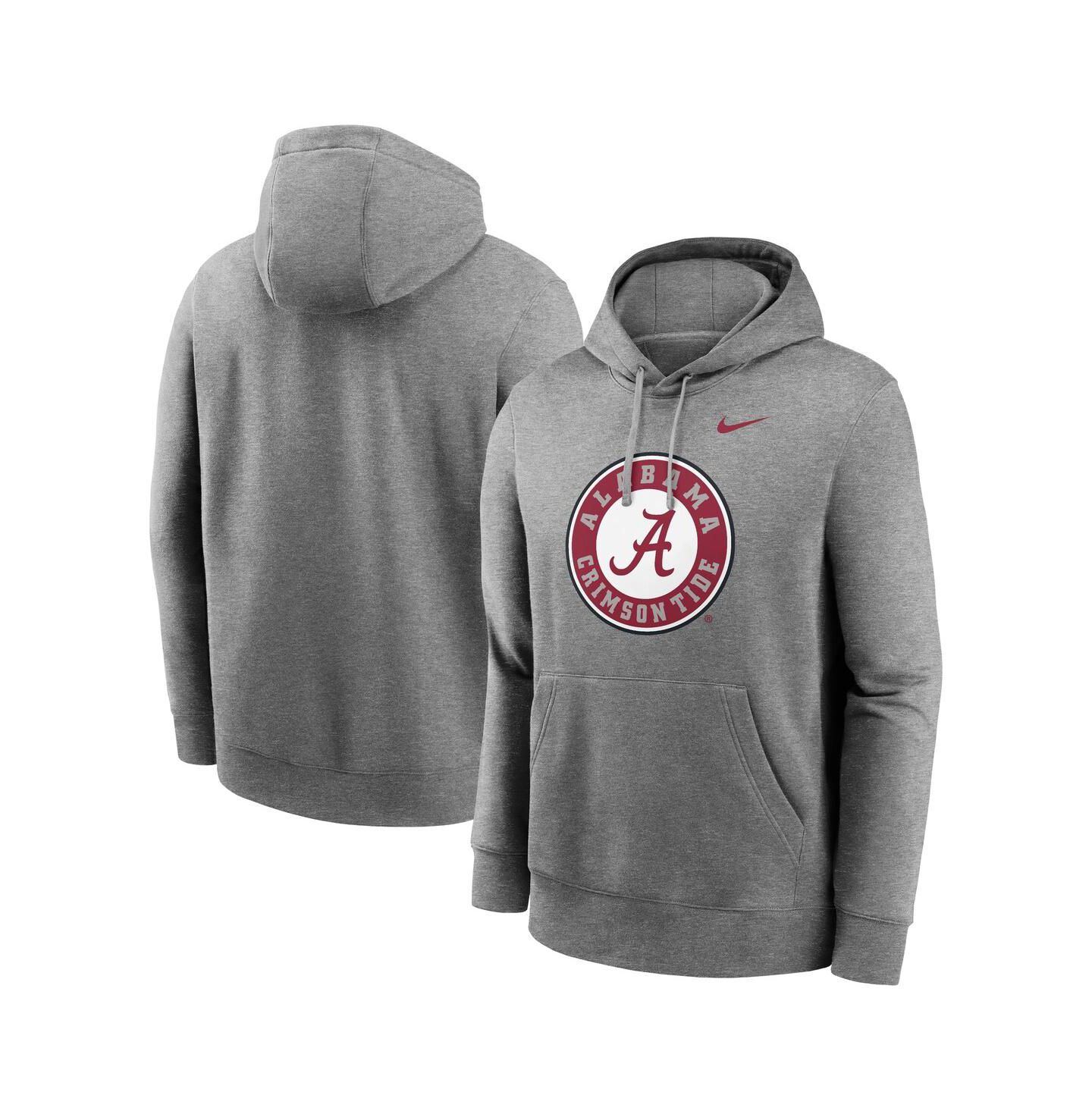 Мужское худи Nike Heather Gray Alabama Crimson Tide Primetime Alternate Logo Club Fleece Pullover — фото 1