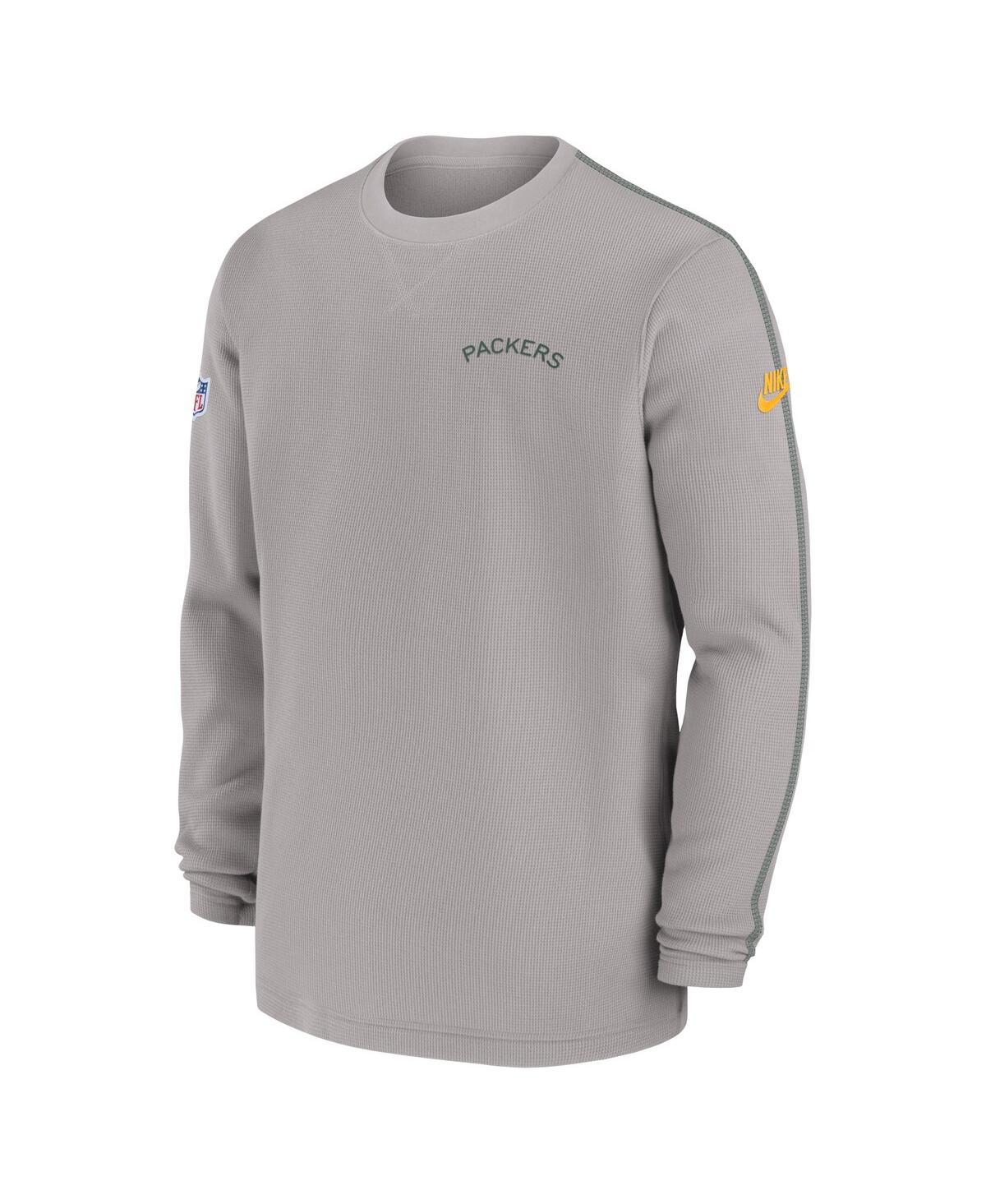 Nike Men'sGreen Bay Packers Alternate Logo Coach Long Sleeve T-Shirt - Gray