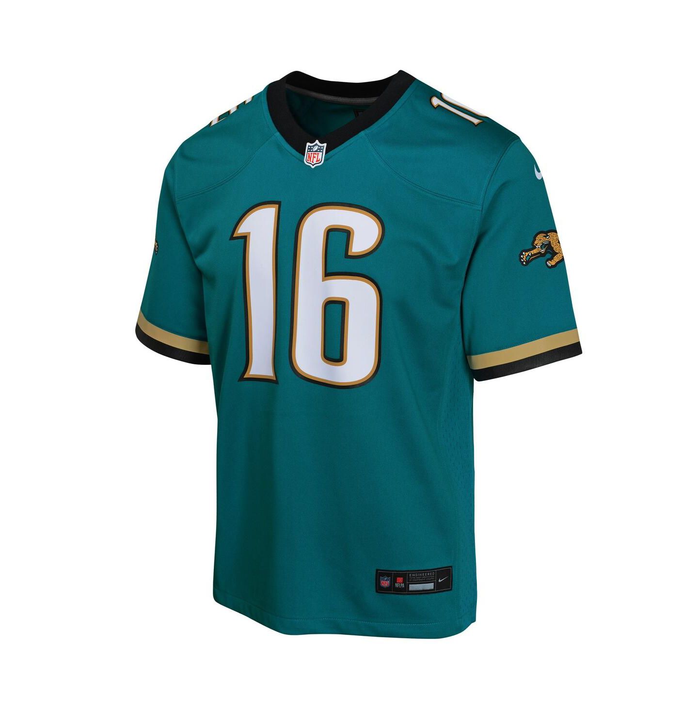 Детское джерси Nike Trevor Lawrence Jacksonville Jaguars Prowler Throwback Player Game, цвет: Бирюзовый — фото 2