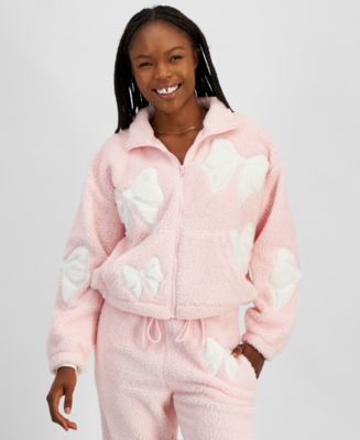 Madden Girl Juniors' Cozy Sherpa Zip-Up Jacket - Macy's
