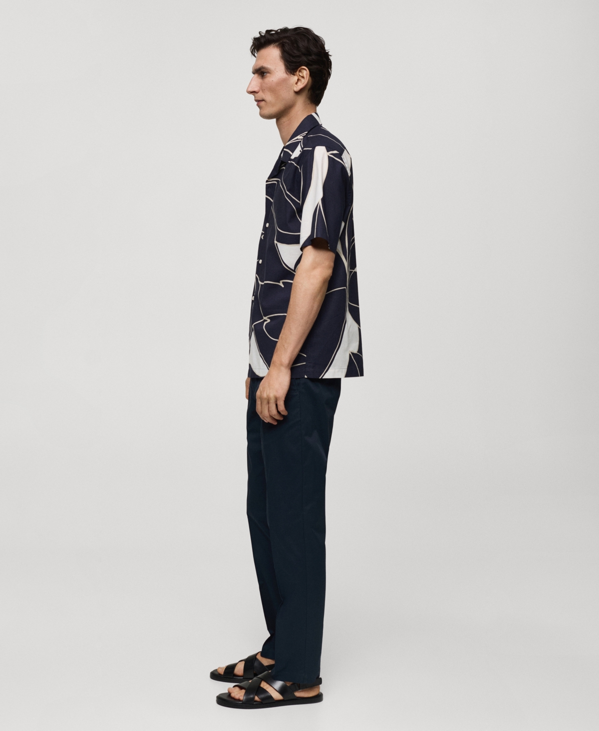 Mango Men's Cotton Printed Shirt
