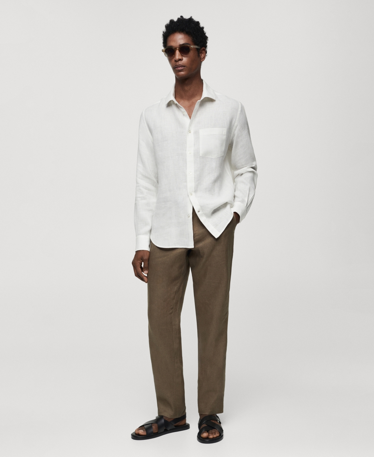 Mango Men's 100% Linen Slim-Fit Shirt