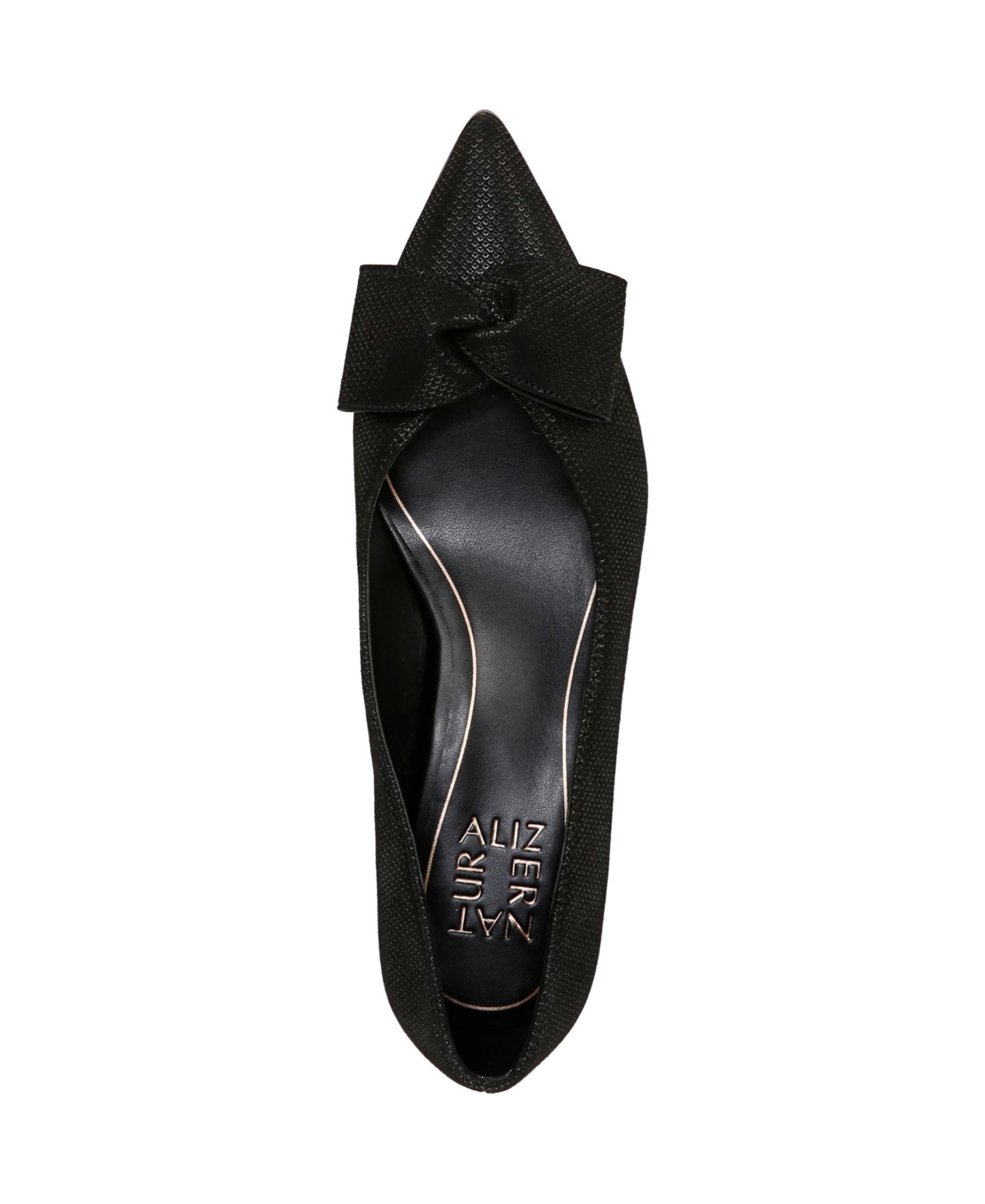 Женские туфли Naturalizer Mavis Mid-Heel Pumps, цвет: Чёрный / Металлик замшевый — фото 4