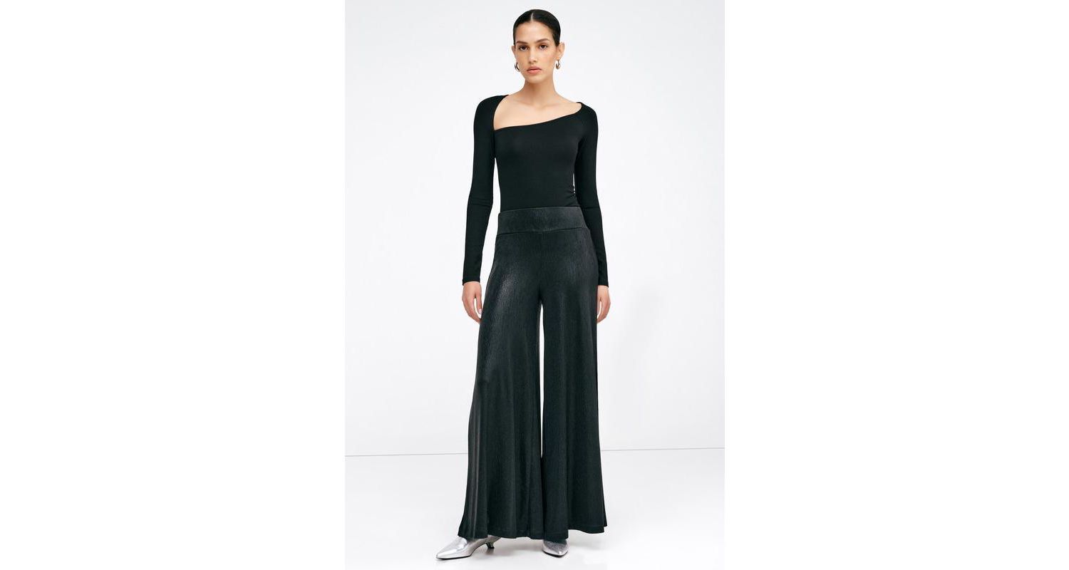 Women's Georgia Metallic High-Waisted Extra-Wide-Leg Evening Pants