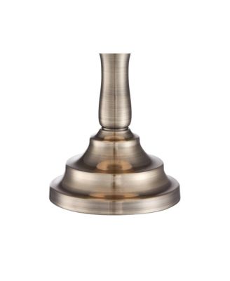 Thom Traditional Desk Lamp 19 1/4" High Brass Candlestick Touch On Off White Bell Shade for Bedroom Living Room Bedside Nightstand Office