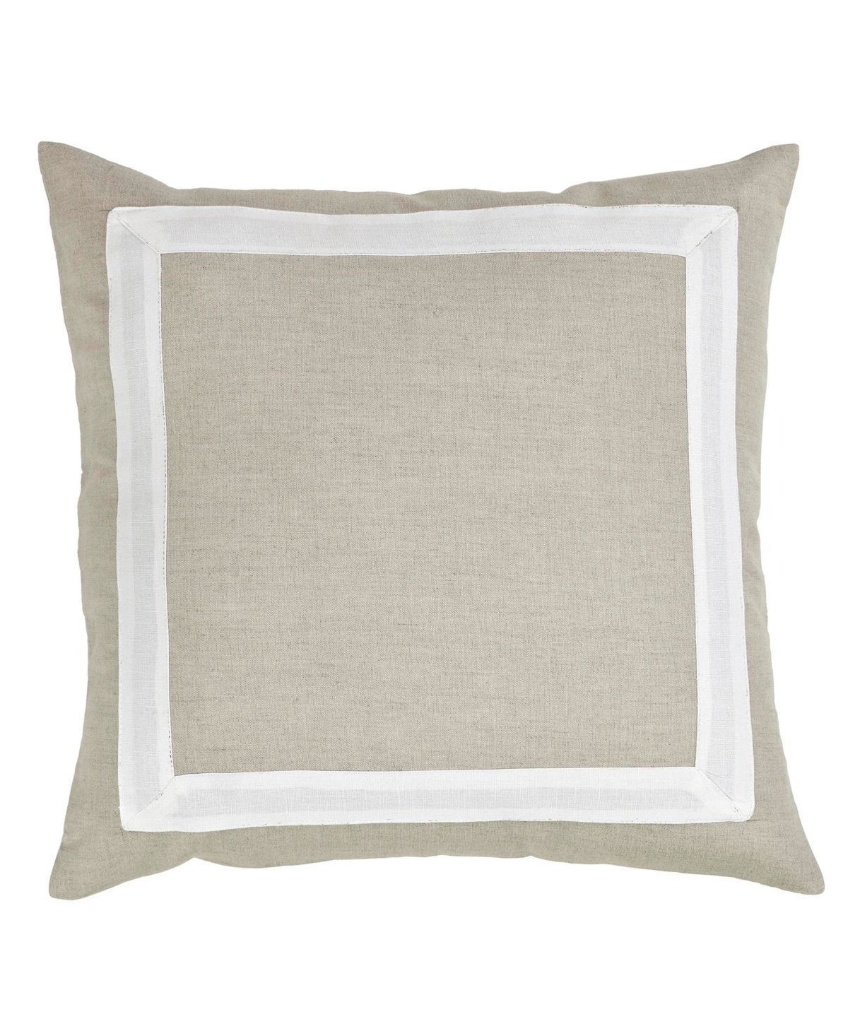 Ihi HomeLinen Cotton Pillow with White Border,White - Natural, white