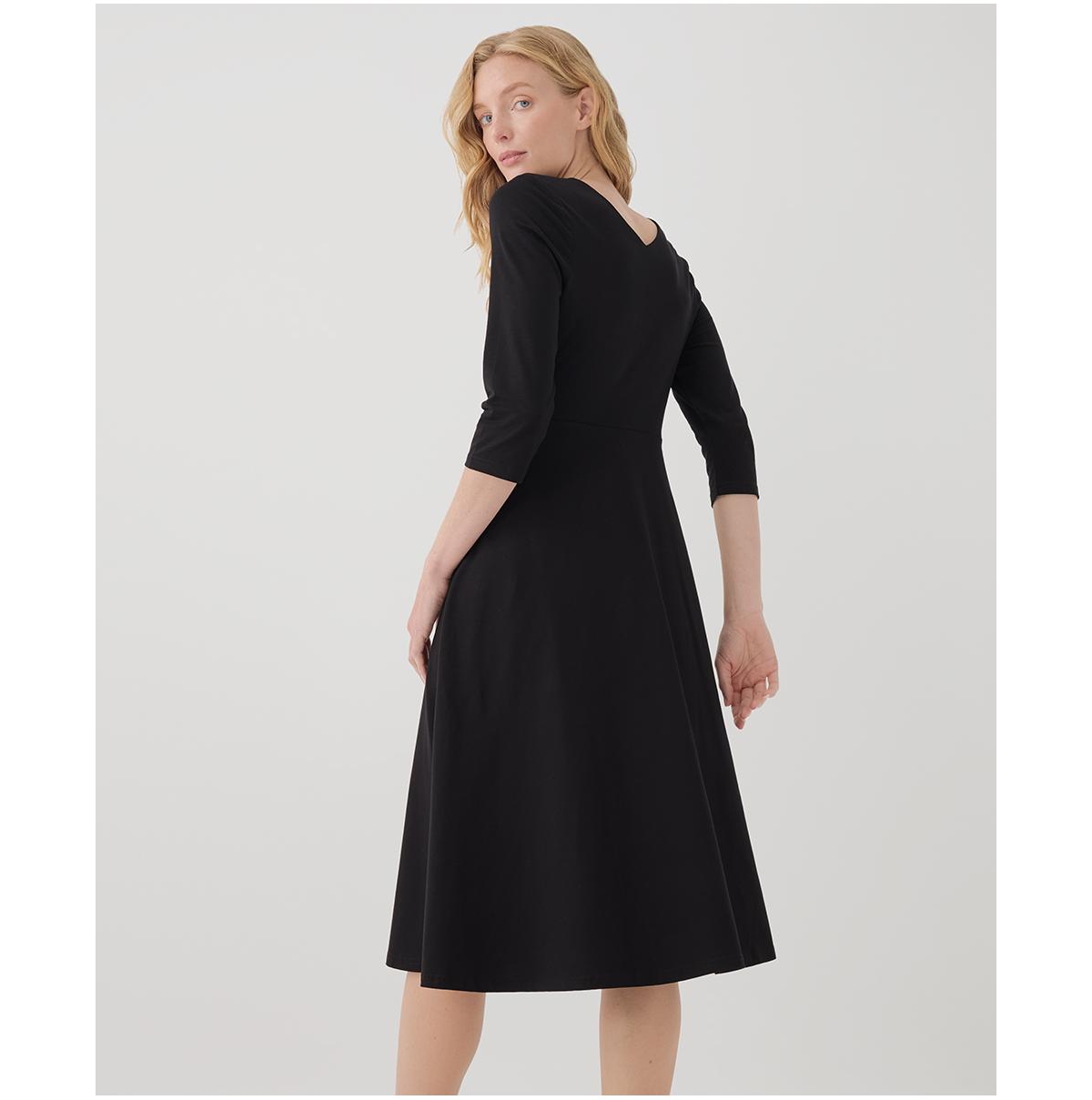 Pact Women's Organic Cotton Fit & Flare Midi Party Dress - Shorty