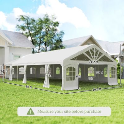 19.5' x 39' Heavy Duty Party Tent with 2 Doors and 20 Windows