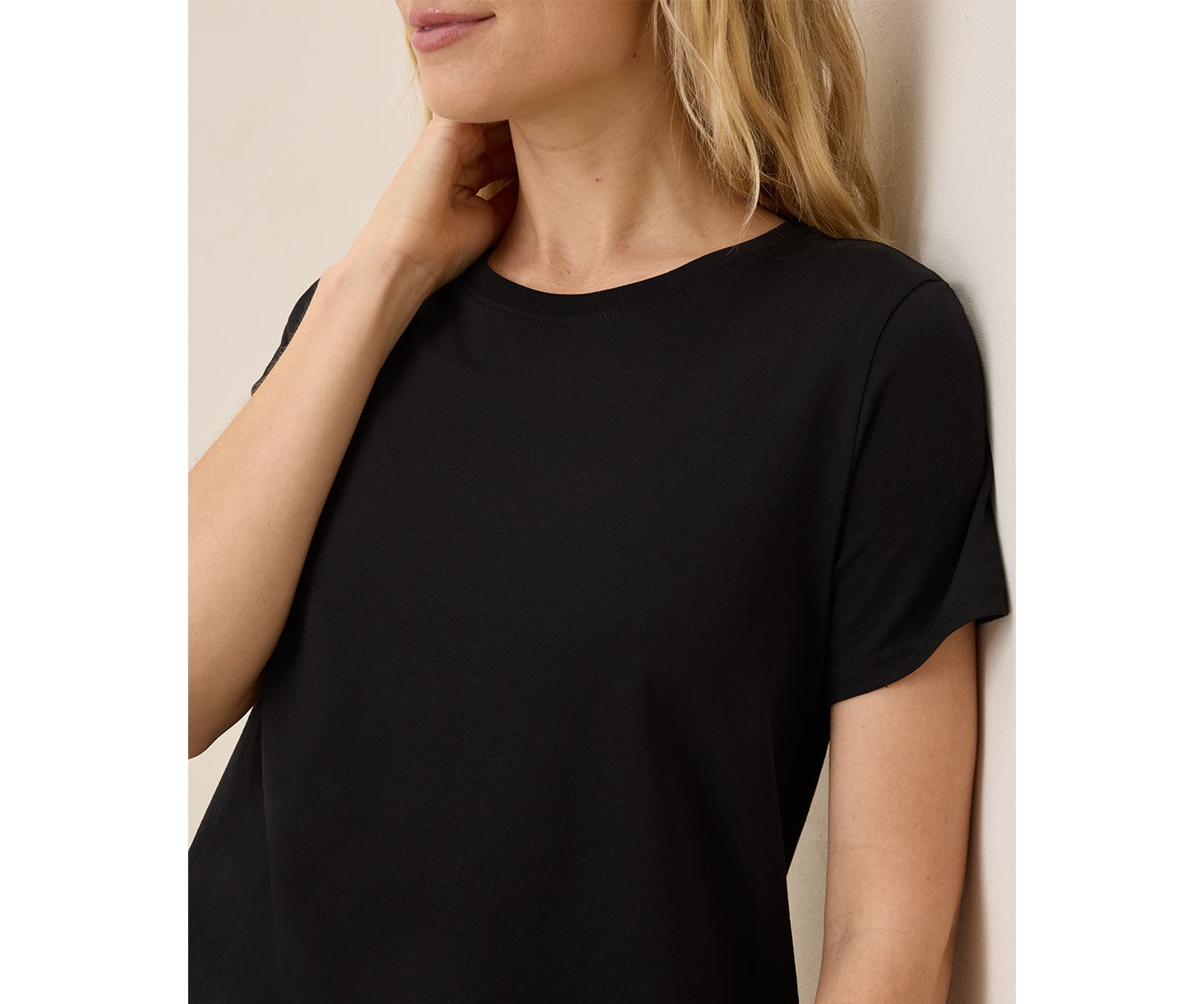 Женская футболка Pact Softspun Crew Neck, цвет: Чёрный — фото 3