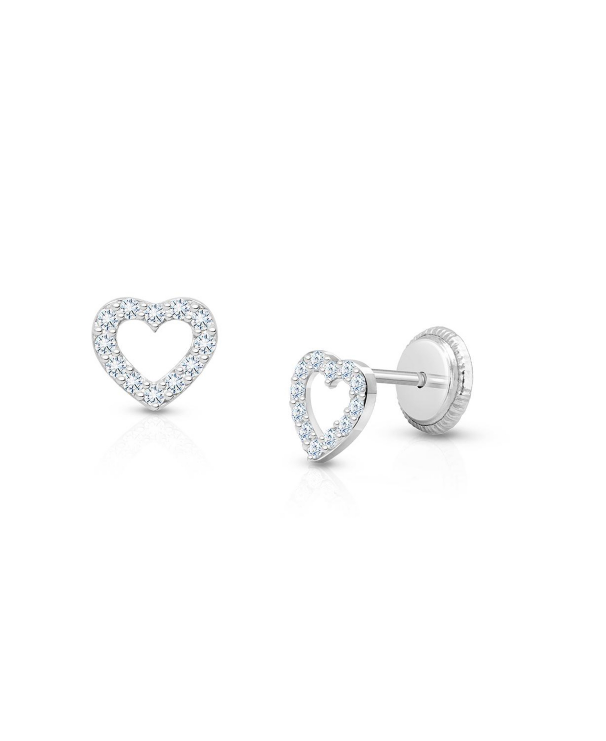 Tiny Blessings Children's 14K Gold Love of Mine Studs Girls' Screw Back Earrings - 14k white gold