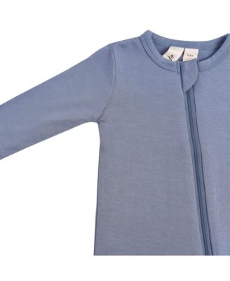 Baby Boys Zippered Footie in Cloud, 0-3 Months