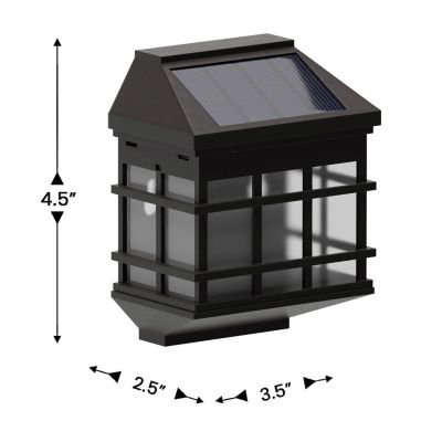 Wall Mount Led Solar Powered Fence And Deck Lights - All-Weather Decorative Solar Lights - Set Of 6