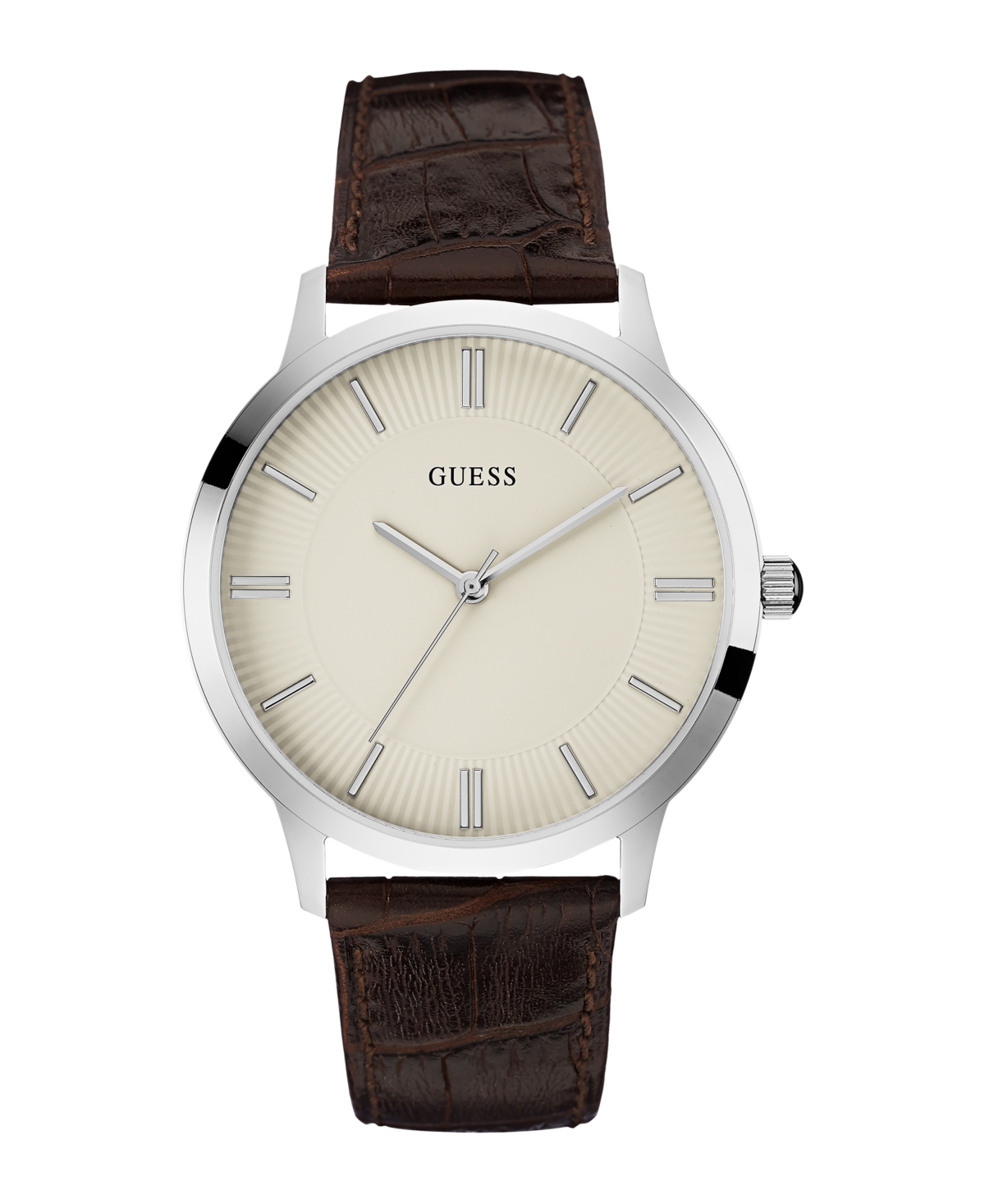 Men's Analog Brown Leather Watch, 44mm - Brown