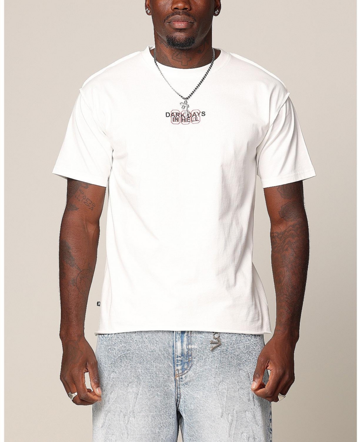 Saint Morta, 666 Cut T-Shirt - Off white