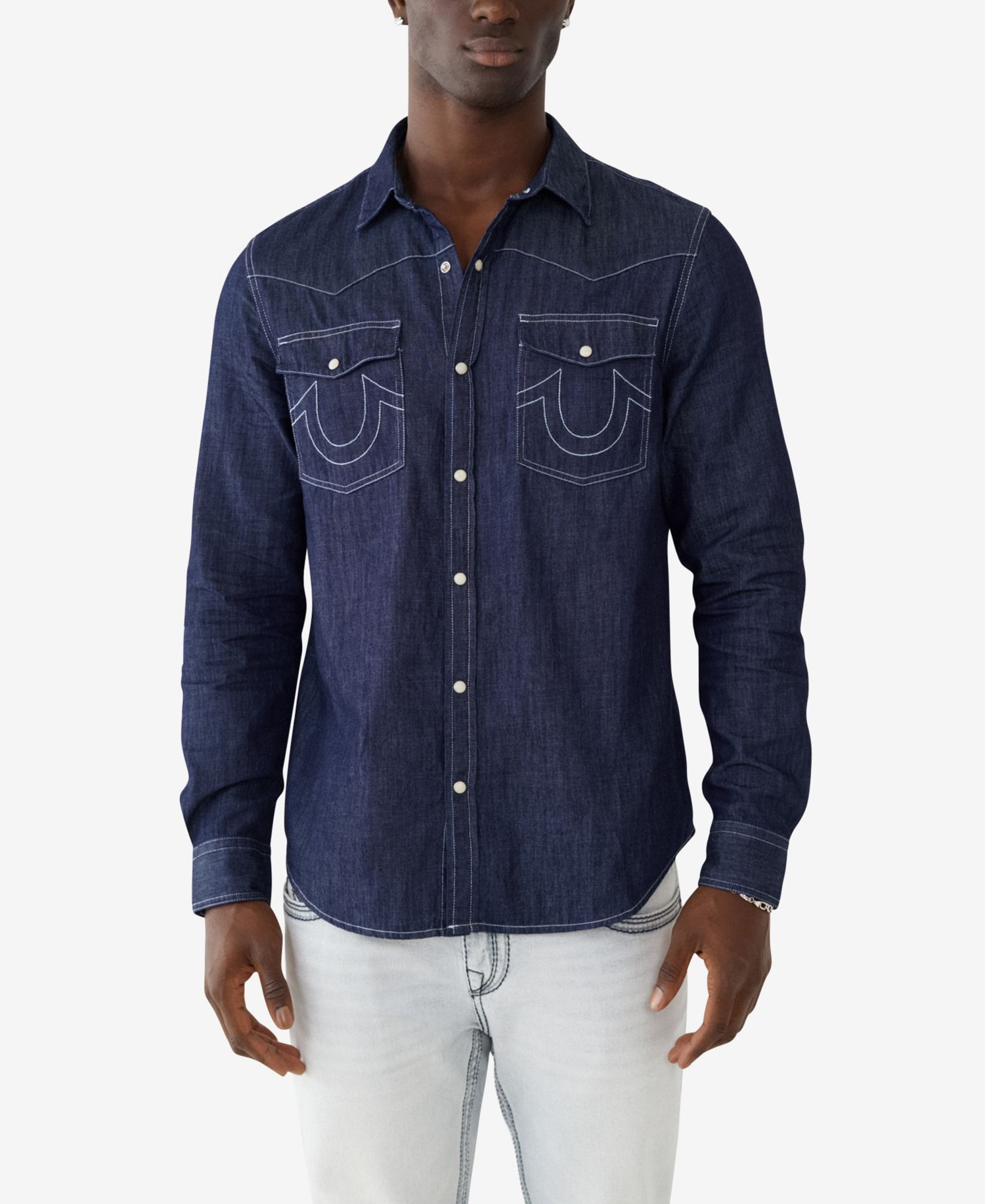 Men's Dark Wash Western Shirt