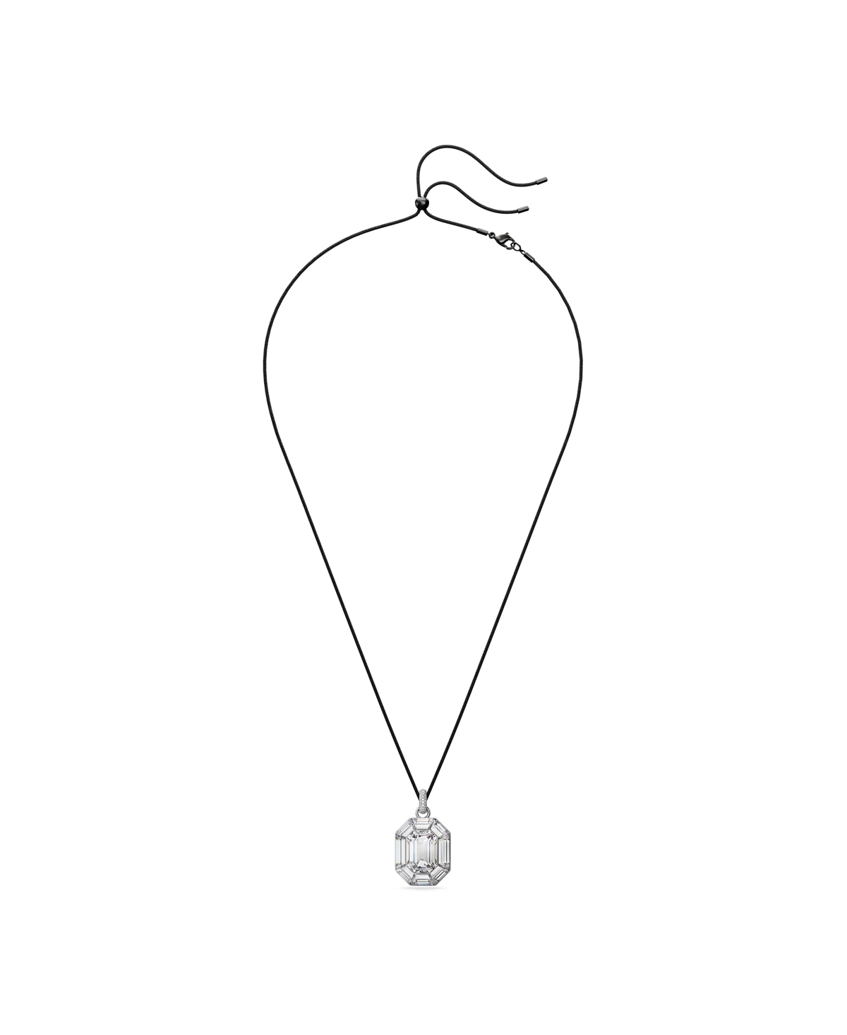 Swarovski Octagon Cut White Aluminum Lucent Pendant Necklaces