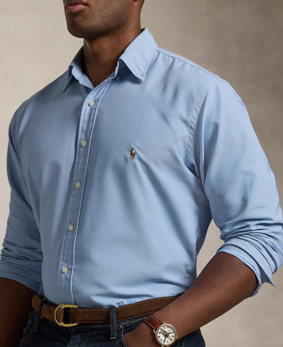 Polo Ralph Lauren Men's Big & Tall Performance Oxford Shirt In White