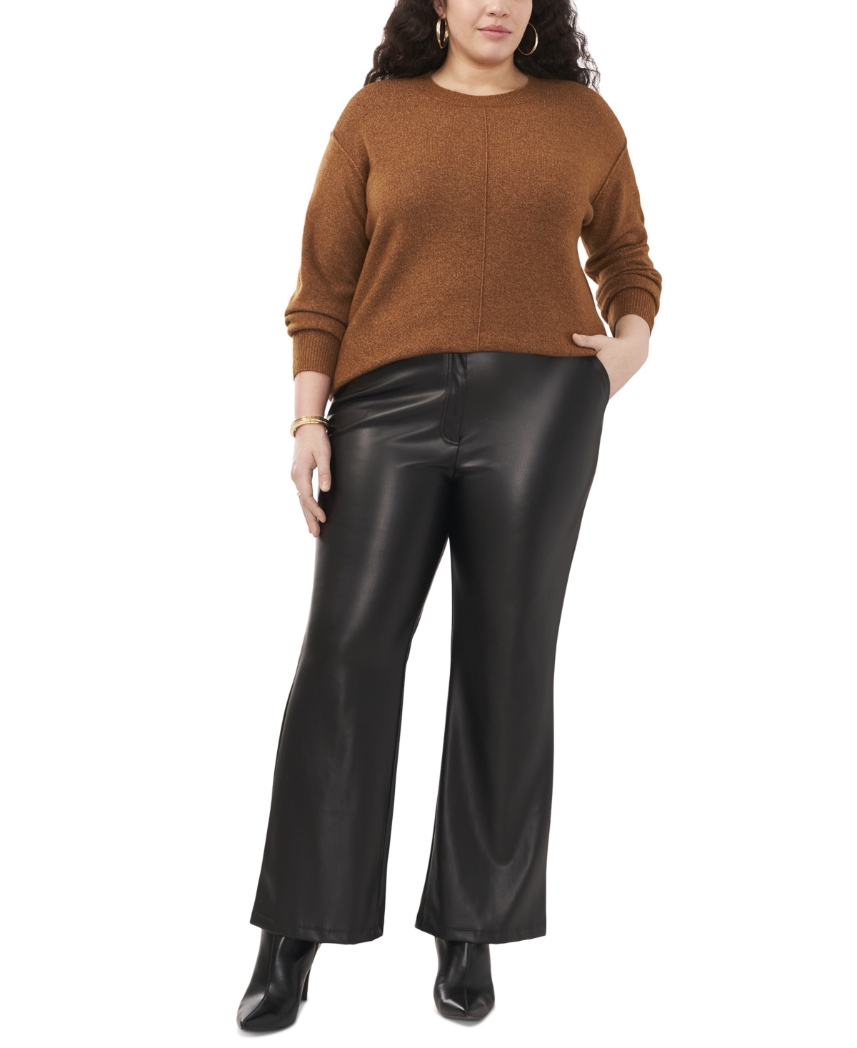 Vince Camuto Plus Size Cozy Long Sleeve Extend Shoulder Sweater
