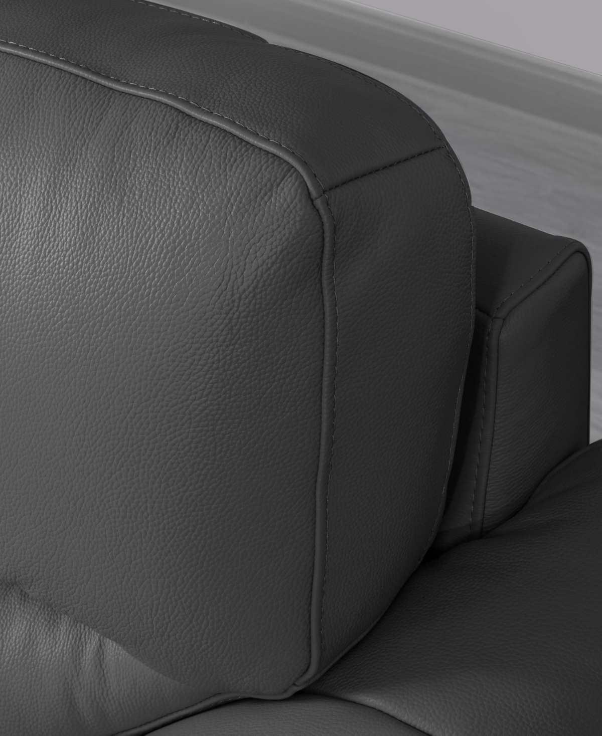 Abbyson Living 70" Top Grain Leather Loveseat In Dark Gray