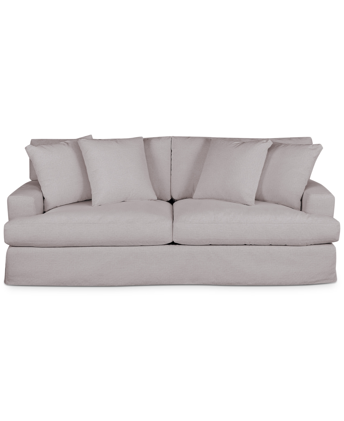 Macy's Brenalee 93" Performance Fabric Slipcover Sofa With Four Pillows In Lena Glacier
