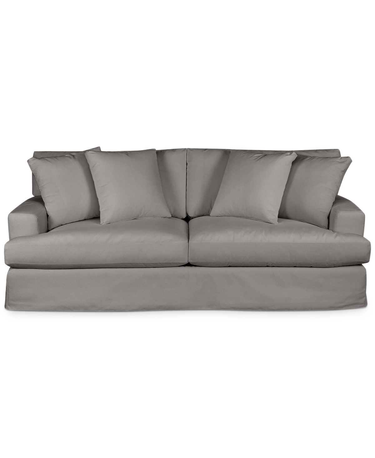 Macy's Brenalee 93" Performance Fabric Slipcover Sofa With Four Pillows In Lily Granite