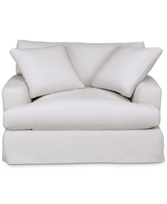 Brenalee 53" Performance Fabric Slipcover Chair and &frac12; with Two Pillows