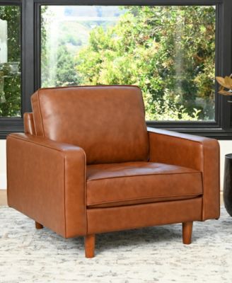 81" Mid-Century Leather Armchair