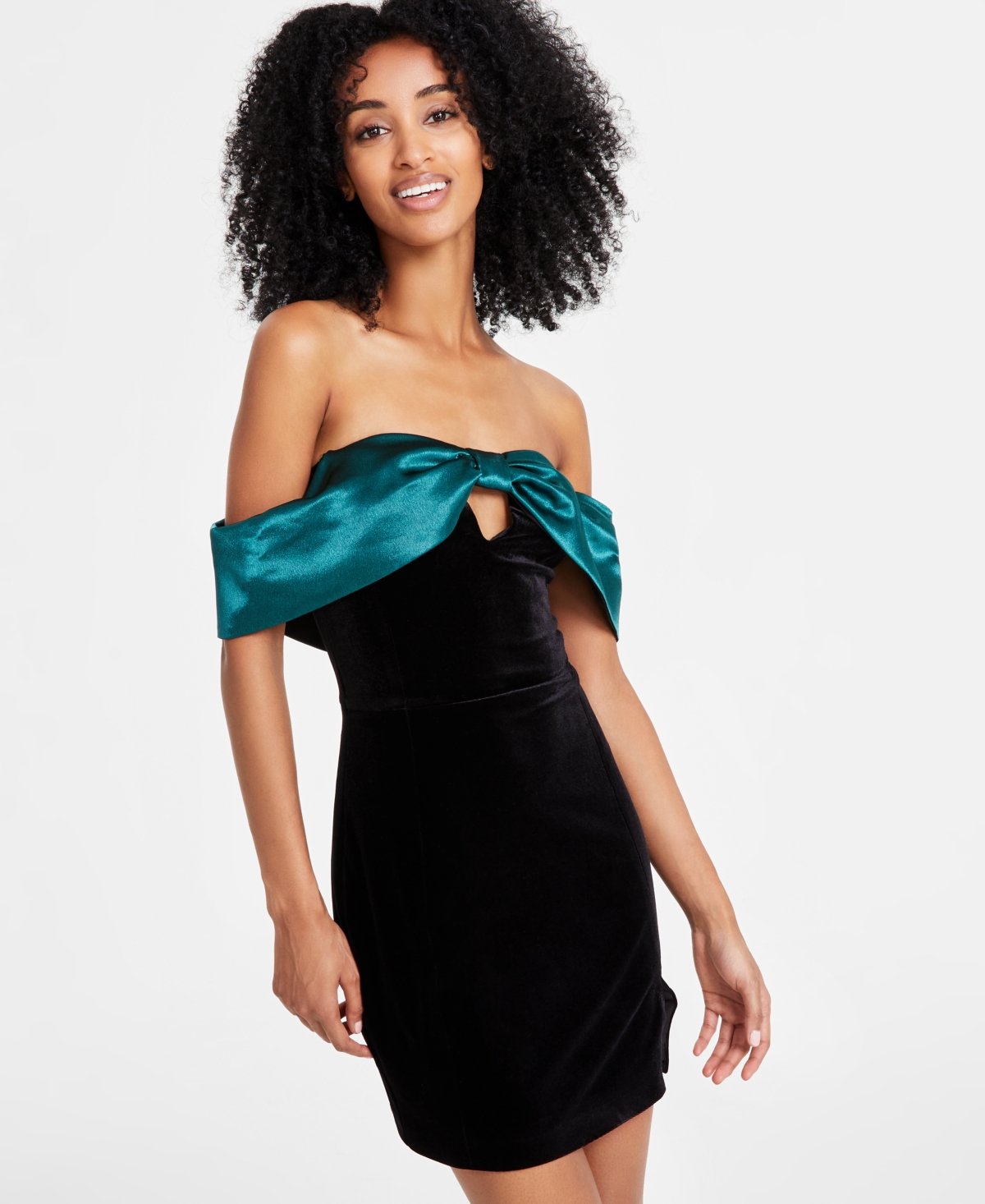 Avec Les Filles Women's Strapless Bow-Top Mini Dress - Black - Em