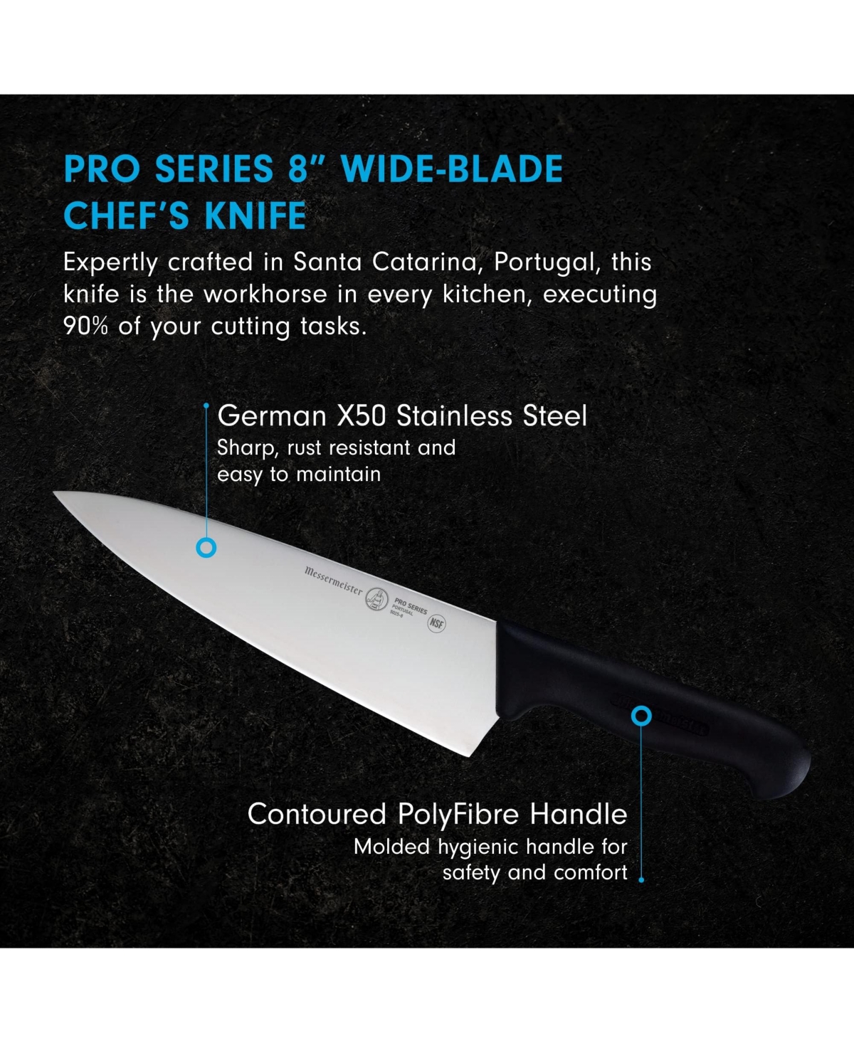 Messermeister Pro Series Wide-Blade Chef s Knife