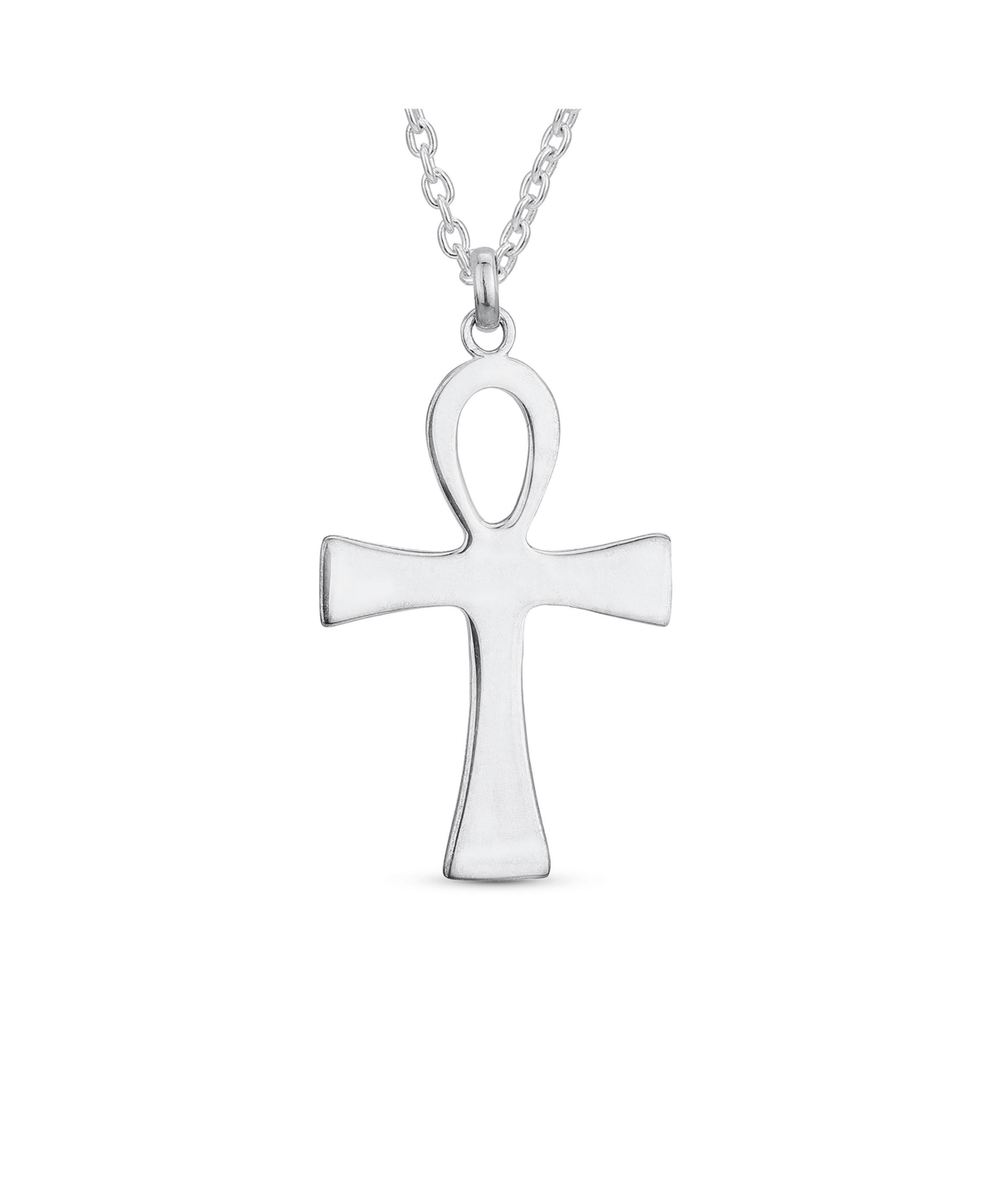 Bling Jewelry Large Religious Egyptian Hieroglyphs Key To Life Egyptian Ankh Cross Pendant Necklace For Women Sterling Silver