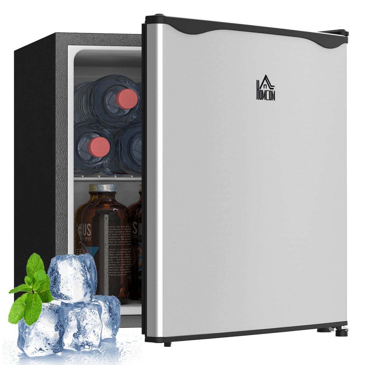 Homcom Mini Freezer Countertop 1.1 Cu.Ft Compact Upright Freezer for Home Office- Silver