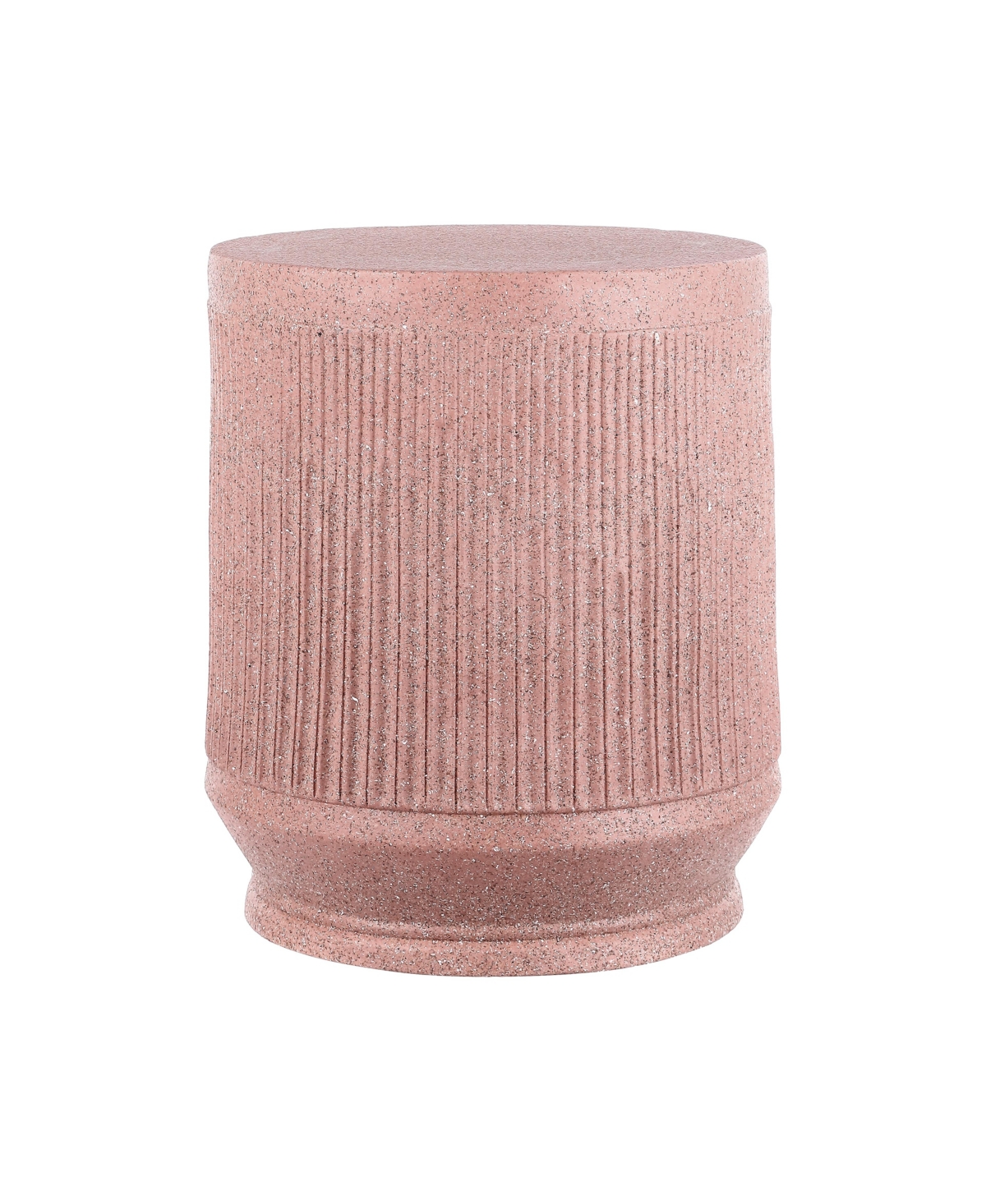 Kline 17.5" Mid-Century Modern Brutalist Indoor/Outdoor Accent Table, Pink Terrazzo - Pink terrazzo