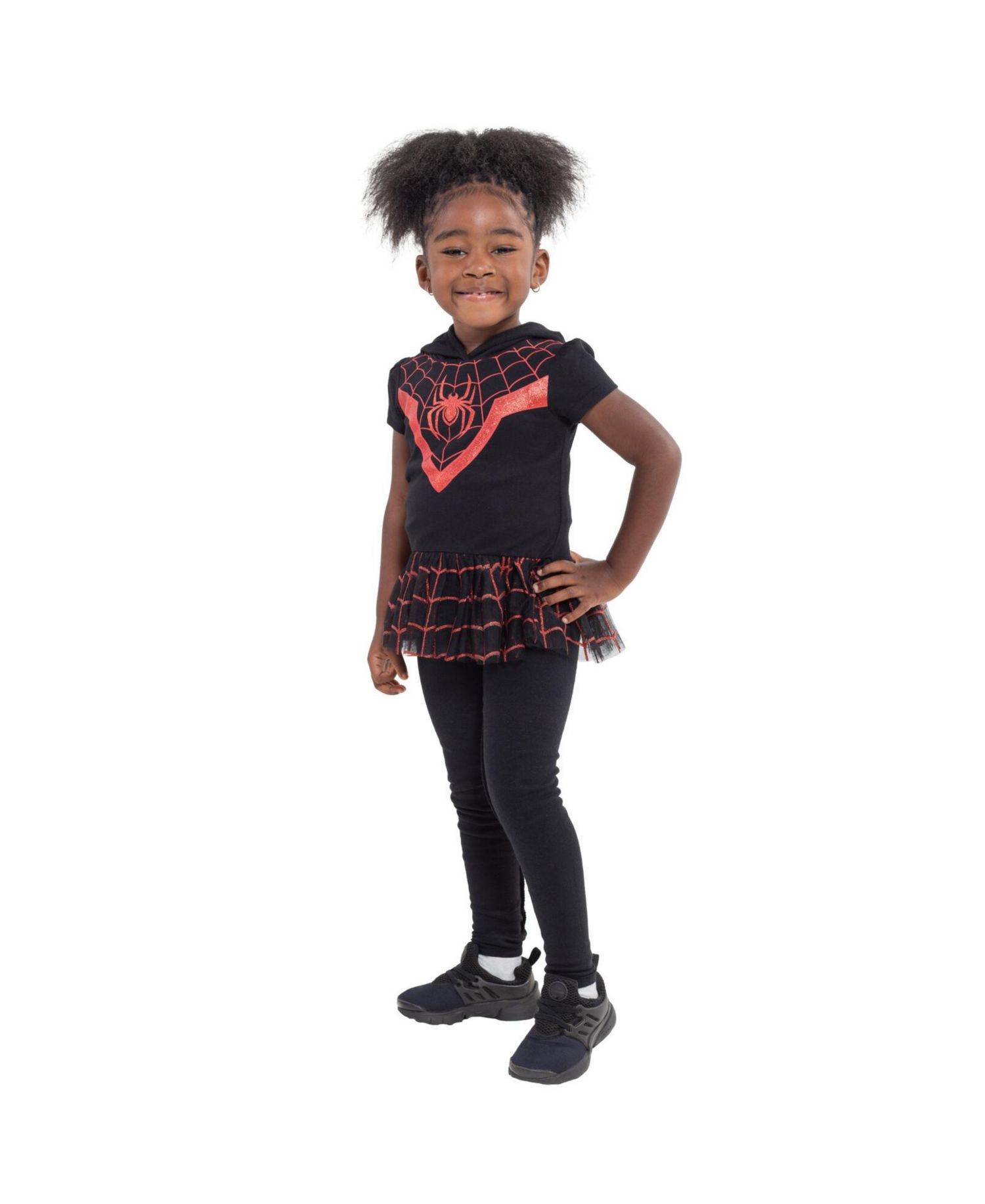 Girls Avengers Spider-Man Spider-Gwen Captain America Cosplay T-Shirt and Leggings to
