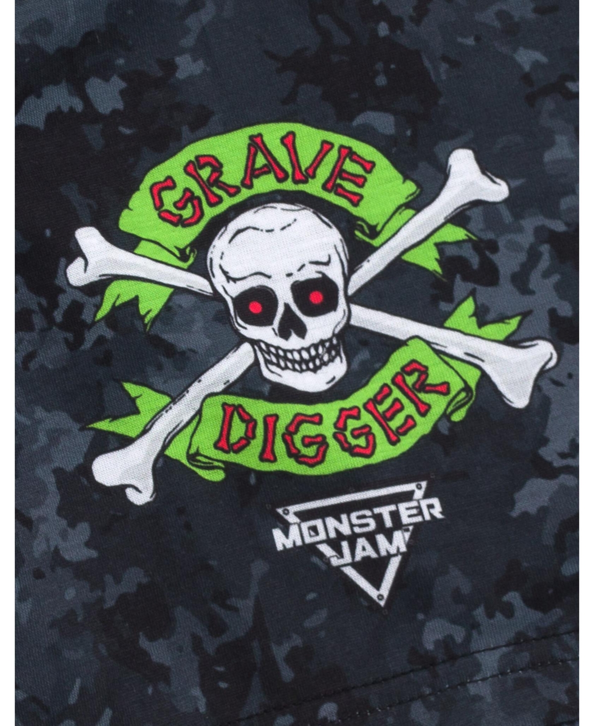Monster Jam Toddler Boys Pullover Pajama Shirt and Shorts Sleep Set toEl Toro Loco Megalodon - Grave digger