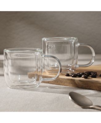 Salon Espresso 3 OZ Double Wall Insulated Glasses Mugs (Set of 2)