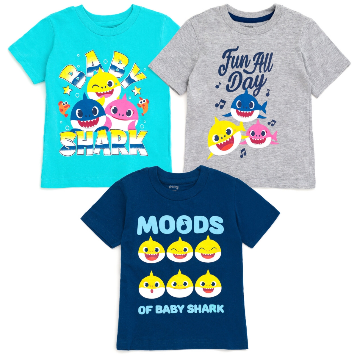 Baby Shark Toddler Boys Pinkfong Shark 3 Pack T-Shirts