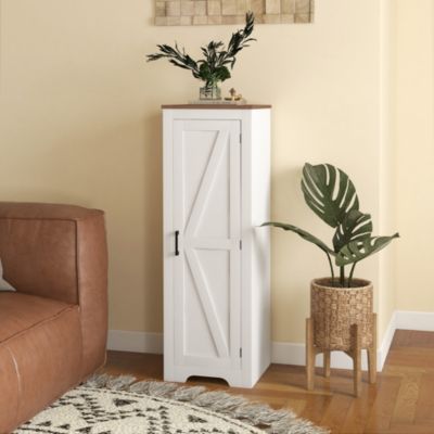 Farmhouse Storage Cabinet with Adjustable Shelf Barn Door