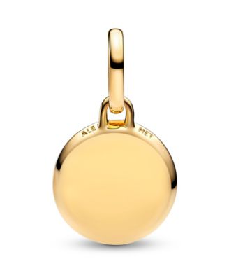 14K Gold-Plated Green Engravable Mini Medallion Charm