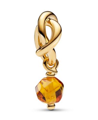 14K Gold-Plated Turquoise Blue Eternity Circle Dangle Charm