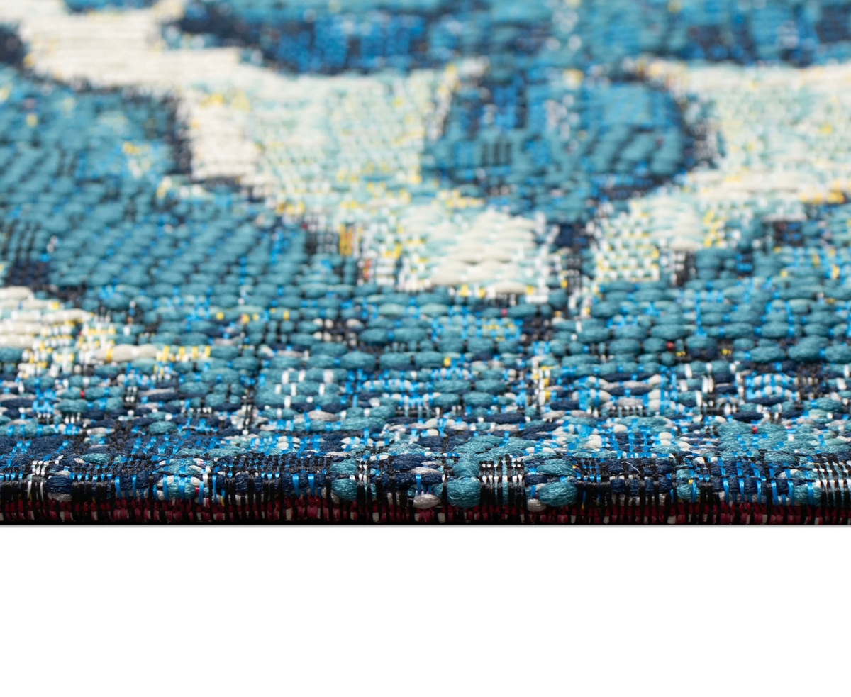 Liora Manne Marina Madrid 1'11"x7'6" Runner Area Rug In Blue
