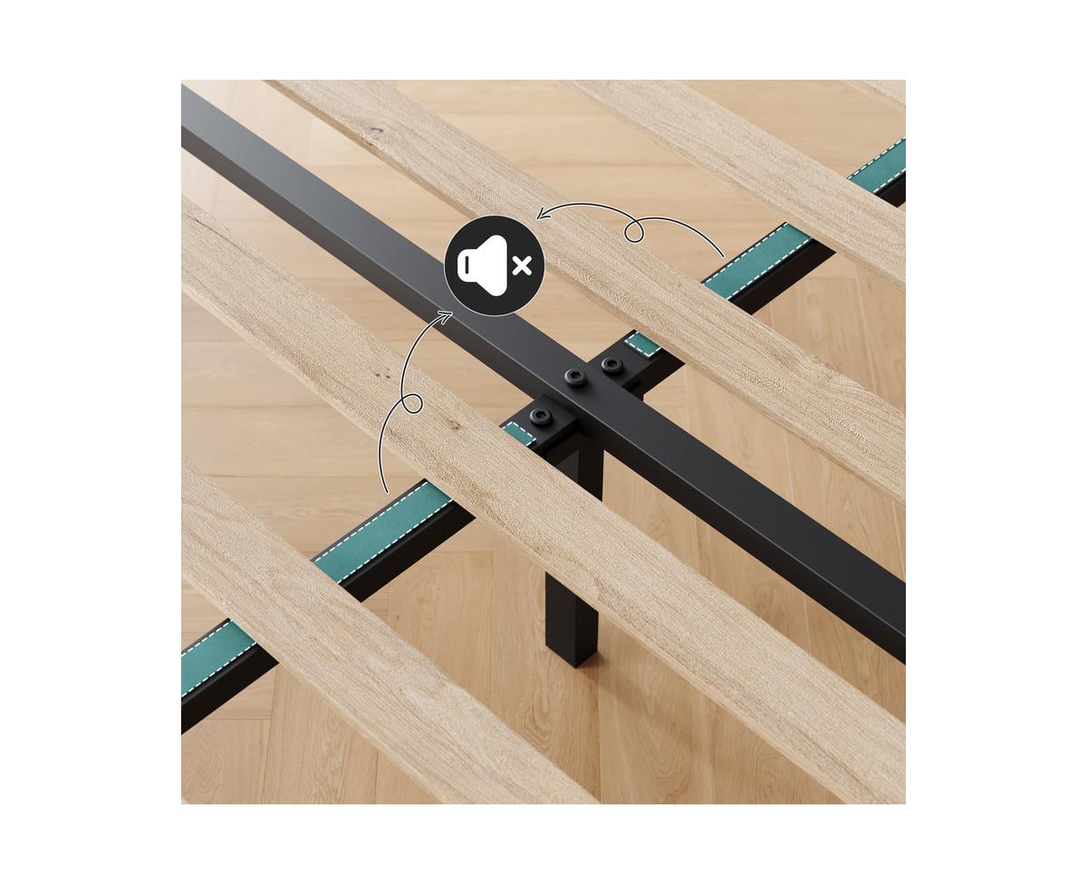 gaomon Bed Frame with headboard, DarkUpholstered Bed Frame Full, Heavy-Duty Platform Bed Frame with Strong Wood Slats, Upholstered Mat