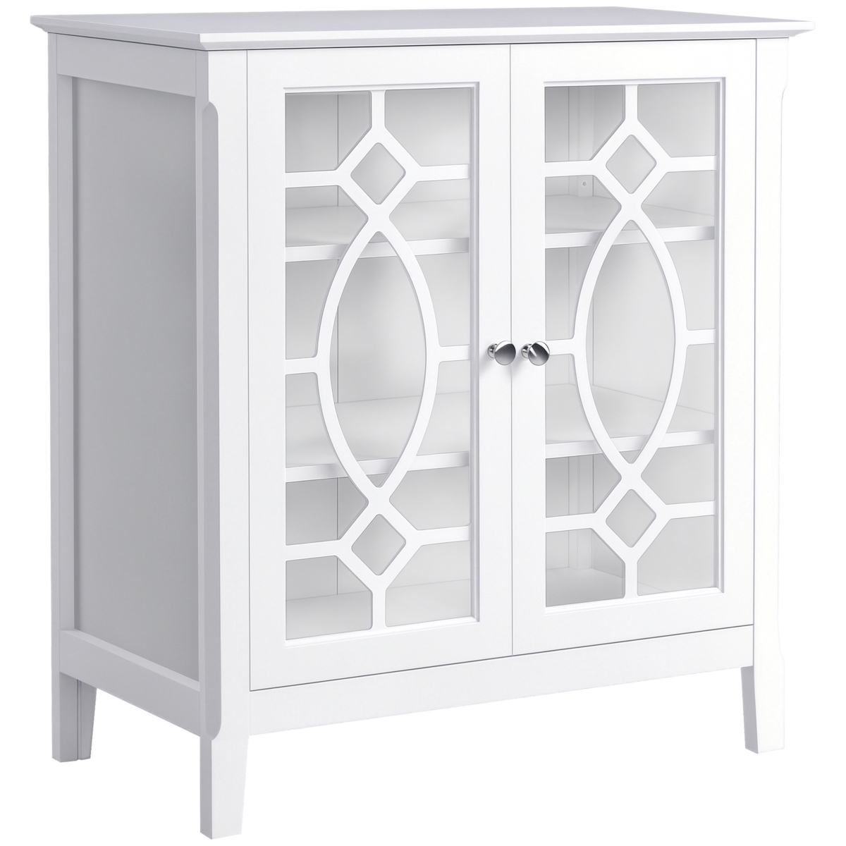 Homcom Sideboard Display Cabinet with Double Glass Doors & 2 Adjustable Shelves