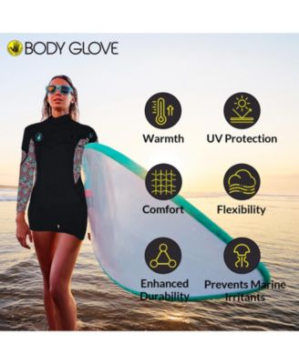 Stellar 2mm Womens Back Zip Springsuit Boy Leg - Black Turquoise